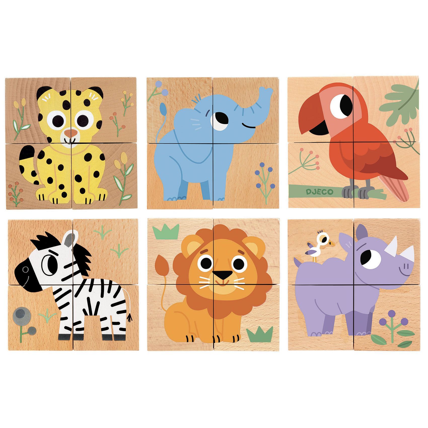 djeco houten blokpuzzel wild & co