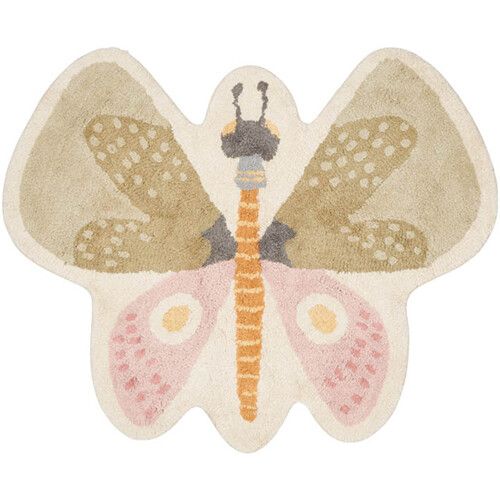 Weiland genezen artikel little dutch vloerkleed vlinder - 110x94 cm | ilovespeelgoed.nl
