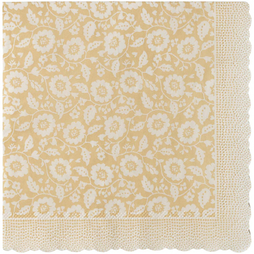 maileg servetten bloemen - yellow - 20st