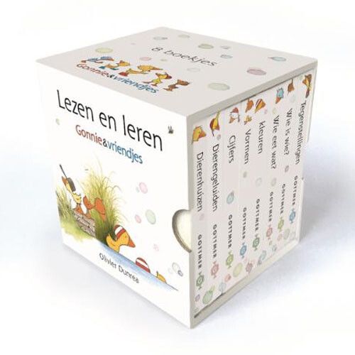 uitgeverij gottmer kartonboekjes lezen en leren met gonnie & vriendjes - 8st