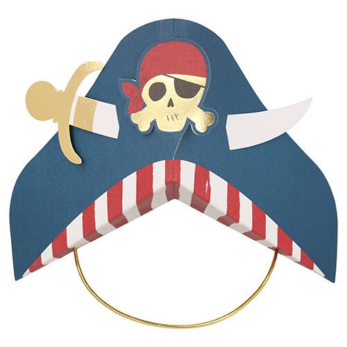 meri meri feesthoedjes piraat blauw - 8st