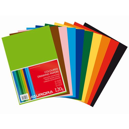 aurora knutselpapier 120g in 10 kleuren - 100 vellen
