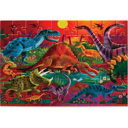 crocodile creek puzzel met holografisch folie - dinosaurussen - 60st