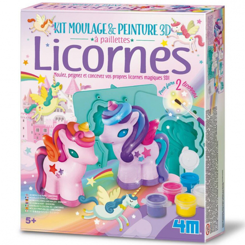 4m kit plâtre et peinture pailletée - licorne