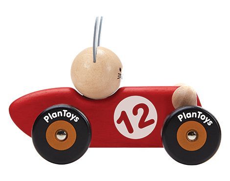 plan toys raceauto rood - konijn 