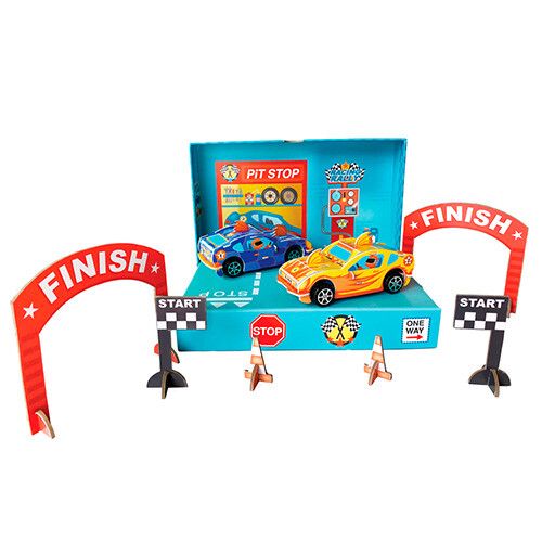 box candiy knutselset pull-back raceauto's
