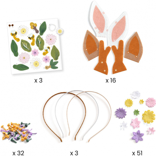 djeco knutselset diy diadeem - flower friends