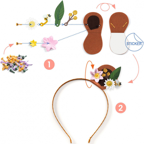 djeco knutselset diy diadeem - flower friends