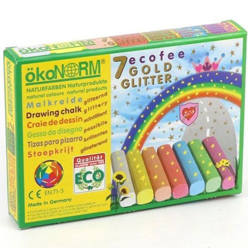 ökonorm eco stoepkrijt 7 kleuren - glitter