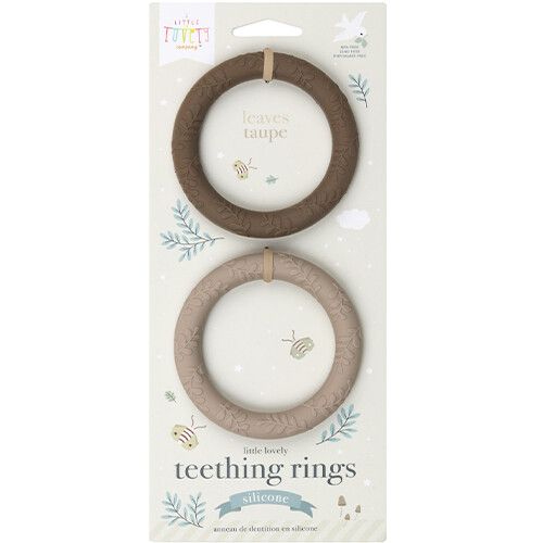 a little lovely company bijtring leaves - taupe - 2st