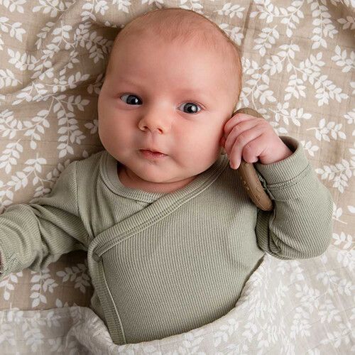 a little lovely company bijtring leaves - taupe - 2st