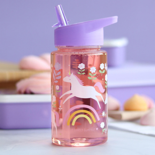 a little lovely company drinkfles met rietje - unicorn dreams - 450 ml
