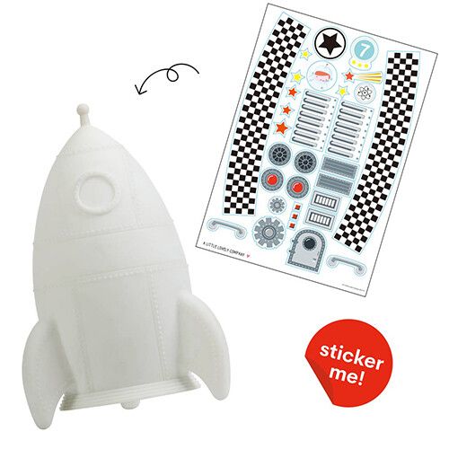 a little lovely company led kinderlamp raket - met stickers 