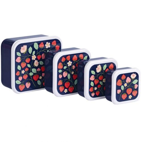 a little lovely company lunchbox set - aardbeien - 4st
