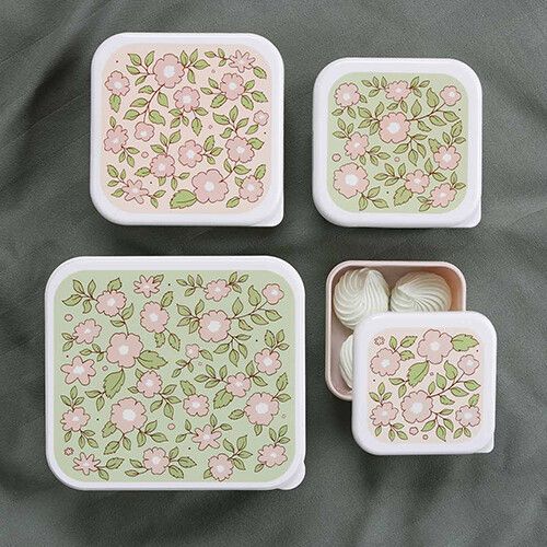 a little lovely company lunchbox set - blossom - 4st