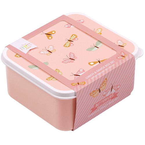a little lovely company lunchbox set - butterflies- 4st