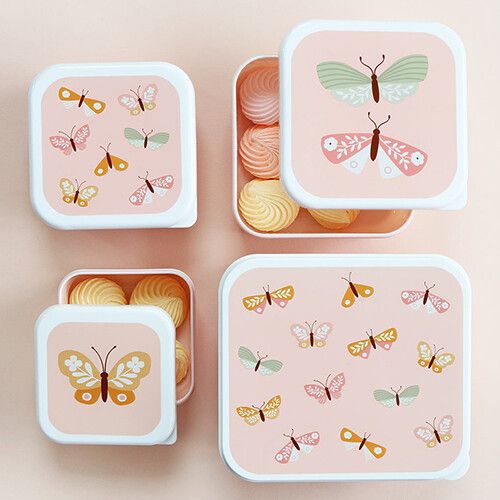a little lovely company lunchbox set - butterflies- 4st