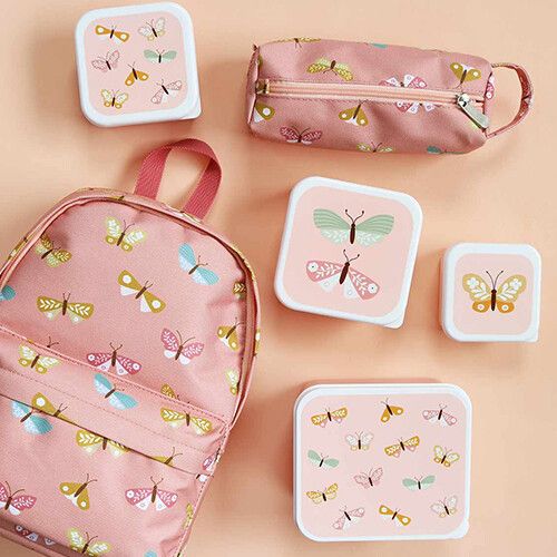 a little lovely company lunchbox set - butterflies- 4st