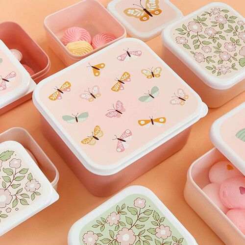 a little lovely company lunchbox set - butterflies- 4st