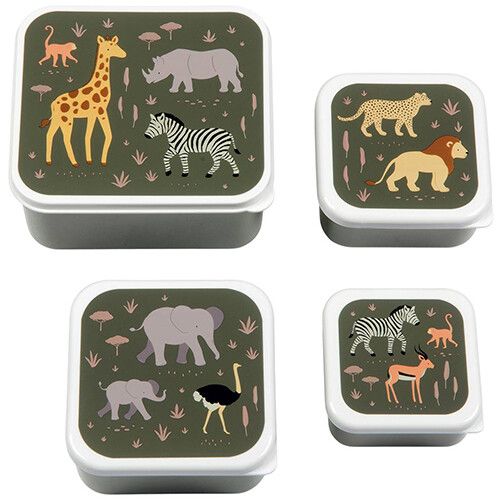 a little lovely company lunchbox set - savanna - 4st