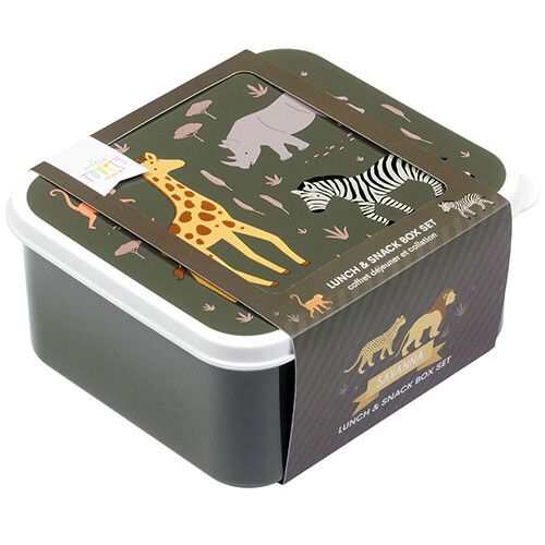a little lovely company lunchbox set - savanna - 4st