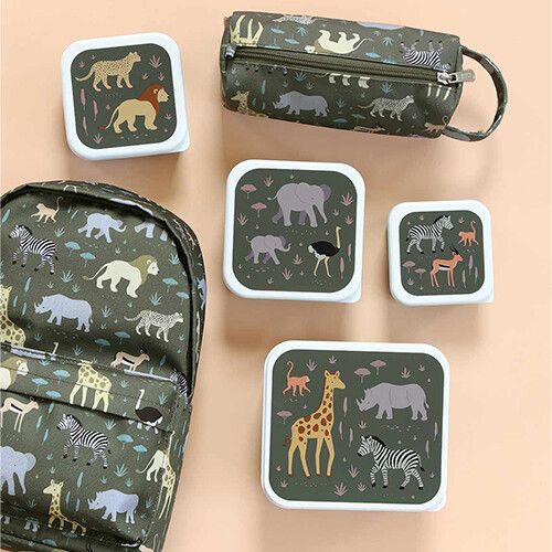 a little lovely company lunchbox set - savanna - 4st