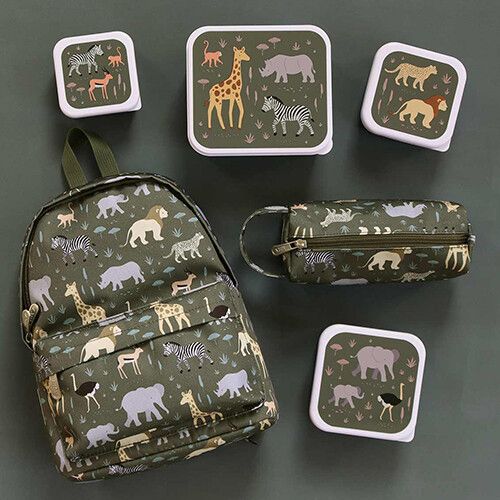 a little lovely company lunchbox set - savanna - 4st