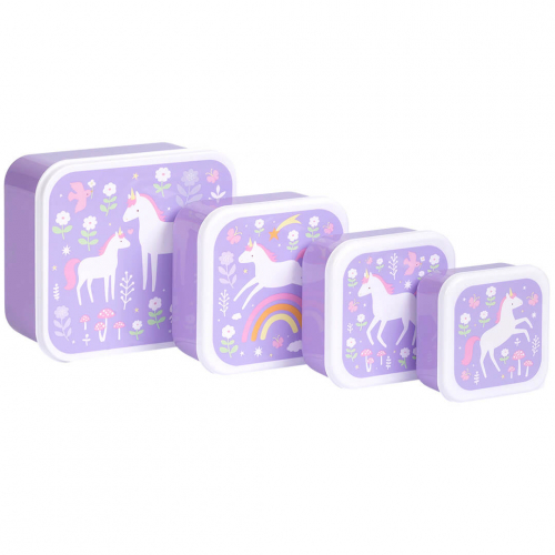 a little lovely company lunchbox set - unicorn dreams - 4st