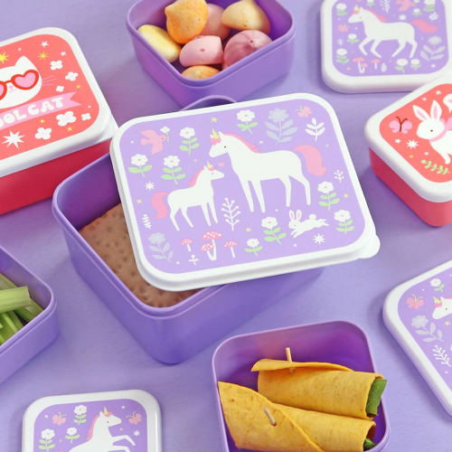 a little lovely company lunchbox set - unicorn dreams - 4st