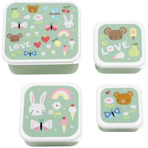 a little lovely company lunchbox set - vrolijk - 4st