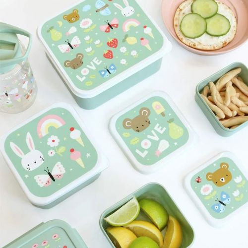 a little lovely company lunchbox set - vrolijk - 4st