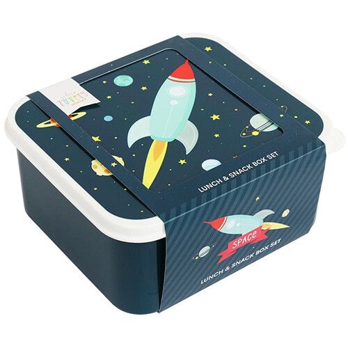 a little lovely company lunchbox set - ruimte - 4st