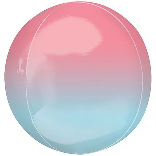 anagram folieballon 41 cm rond ombre - rood en blauw