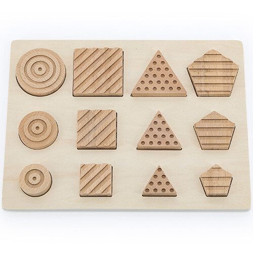 andreu toys puzzle sensoriel géométrie - 12 pièces