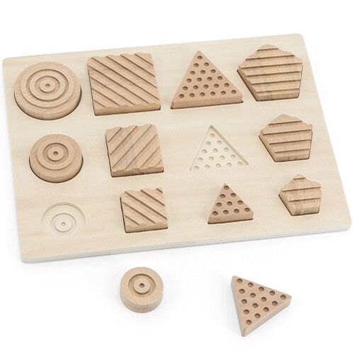 andreu toys puzzle sensoriel géométrie - 12 pièces