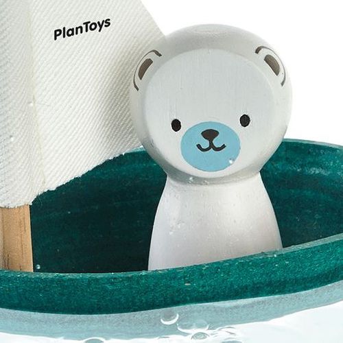 plan toys badspeelgoed zeilbootje en ijsbeertje