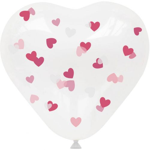 ballonnen met confetti hart - 4st