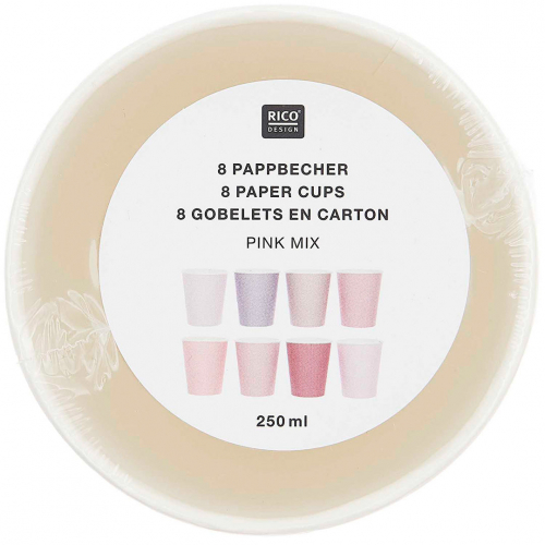 bekers roze - 8st