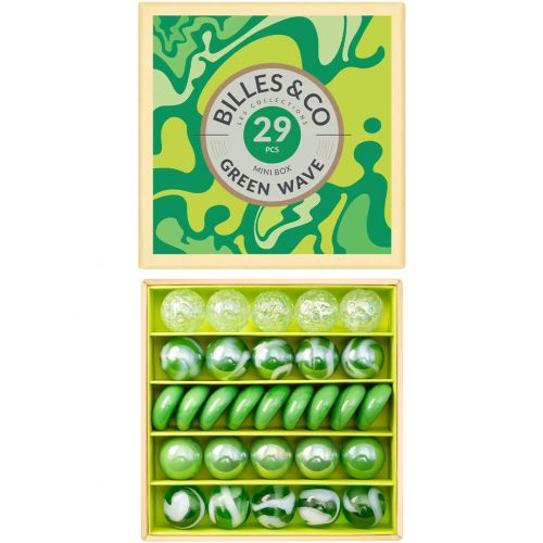 billes & co knikkers mini box - green wave - 29st