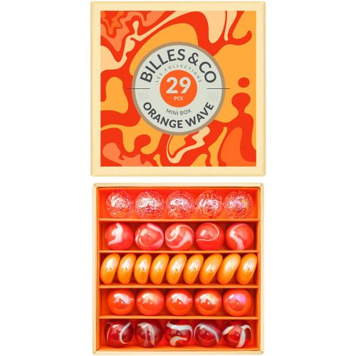 billes & co knikkers mini box - orange wave - 29st