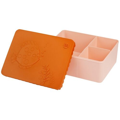 blafre lunchbox vis - oranje lichtroze 