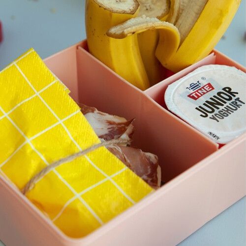 blafre lunchbox vis - oranje lichtroze 