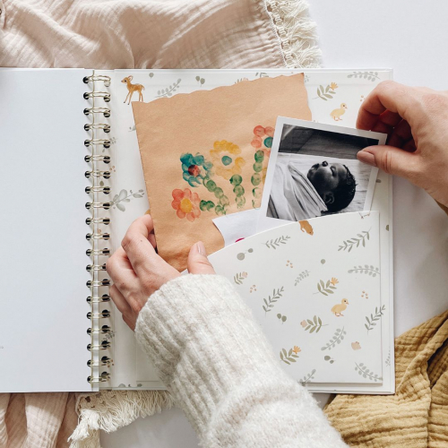 blush and gold invulboek my baby book - animals