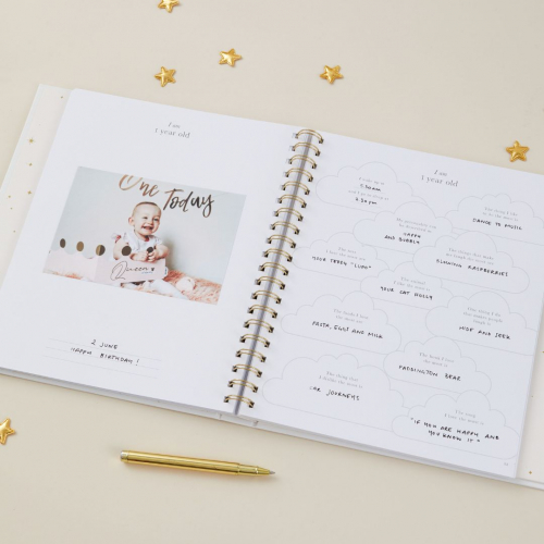 blush and gold invulboek my baby book - pearl