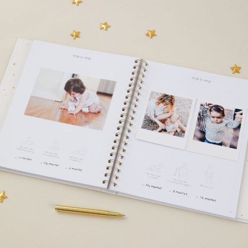 blush and gold invulboek my baby book - pearl
