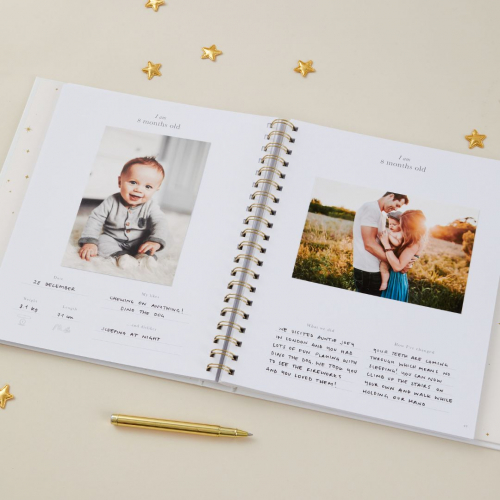 blush and gold invulboek my baby book - pearl