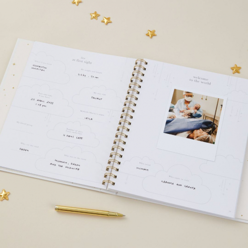 blush and gold invulboek my baby book - pearl