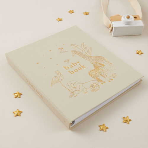 blush and gold invulboek my baby book - safari