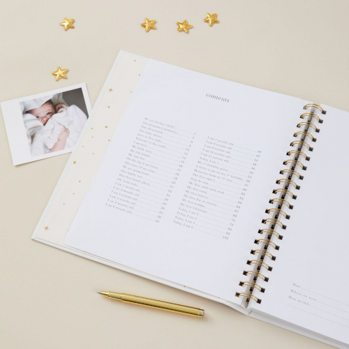 blush and gold invulboek my baby book - white