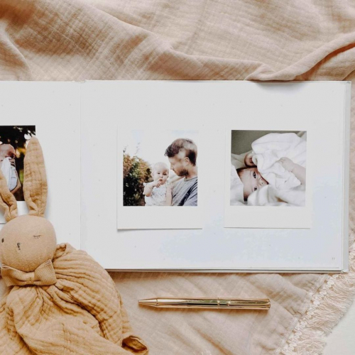blush and gold invulboek my baby journal - aqua